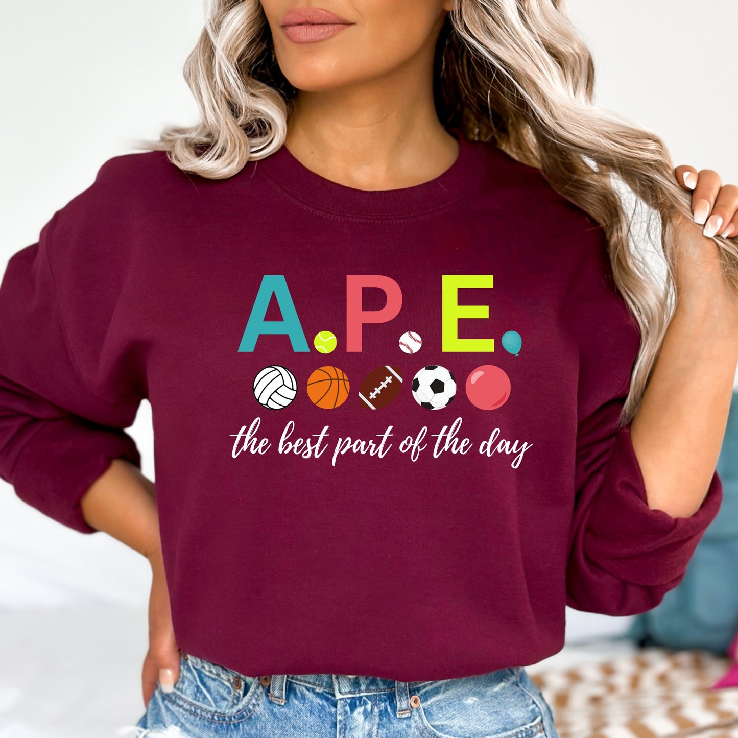 Adapted Physical Education Teacher Sweatshirt Specials A.P.E.