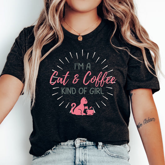 Cat and Coffee Shirt Gift for Coffee Lover
