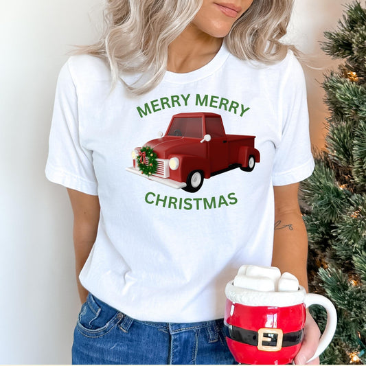 Red Truck Christmas Shirt Merry Christmas Tee