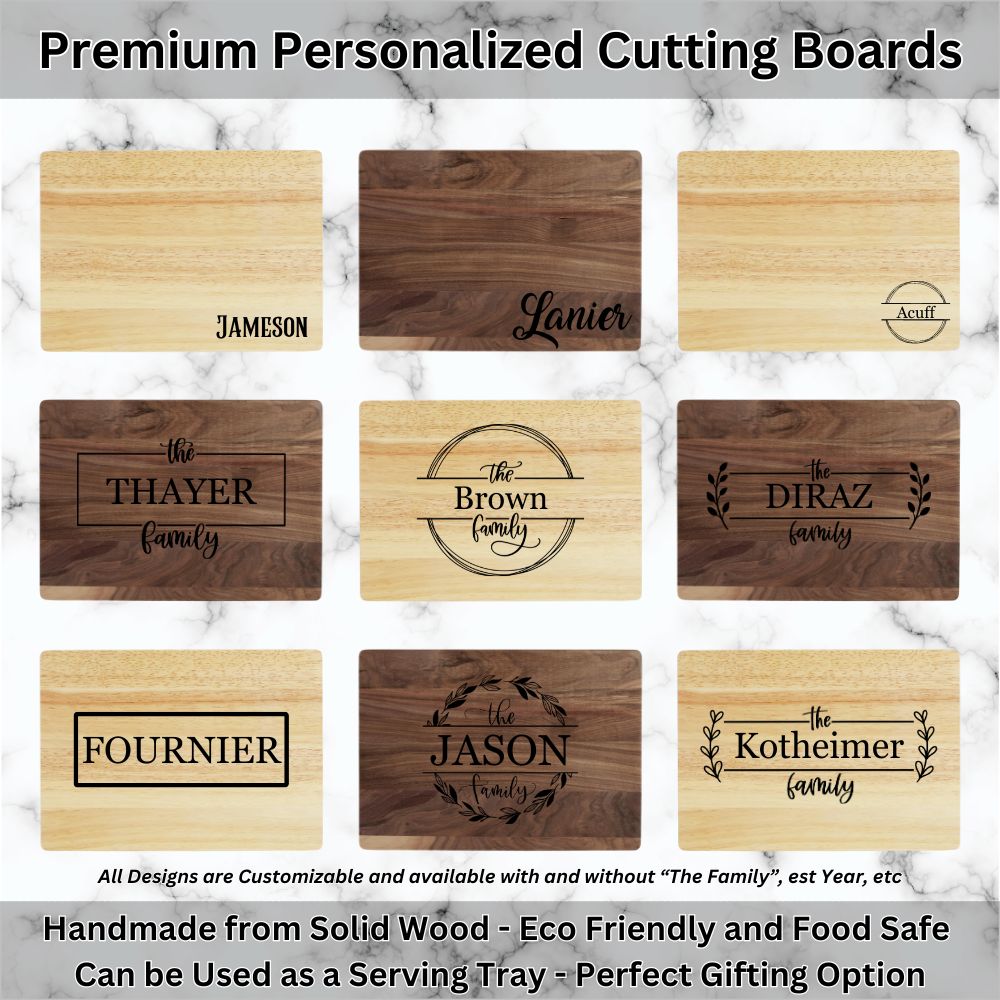 Branded & Personalized Cutting Boards and Charcuterie - Multiple Styles and Designs