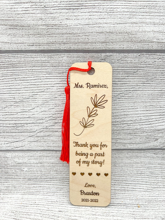 Personalized Bookmark / Father's Day / Mother's Day / Teacher Appreciation
