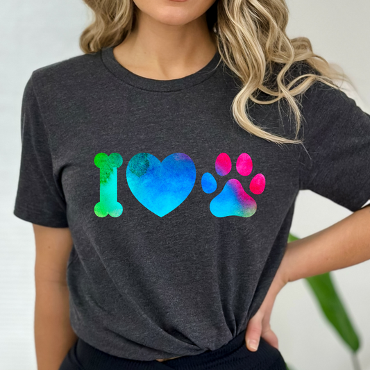 I Love Dogs Shirt Paw Print Shirt