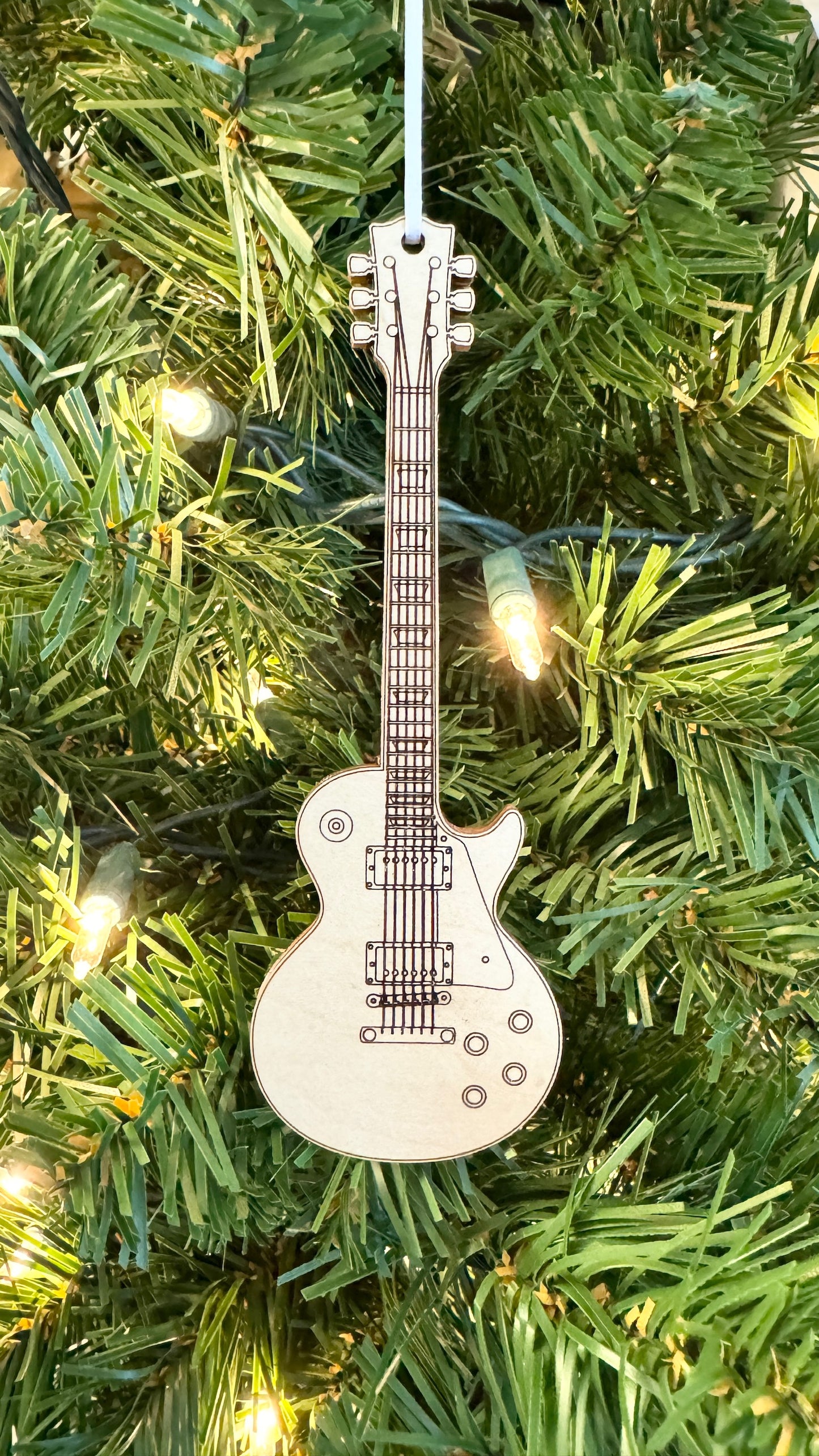 Electric Acoustic Guitar Ornament. Les Paul Style. Light