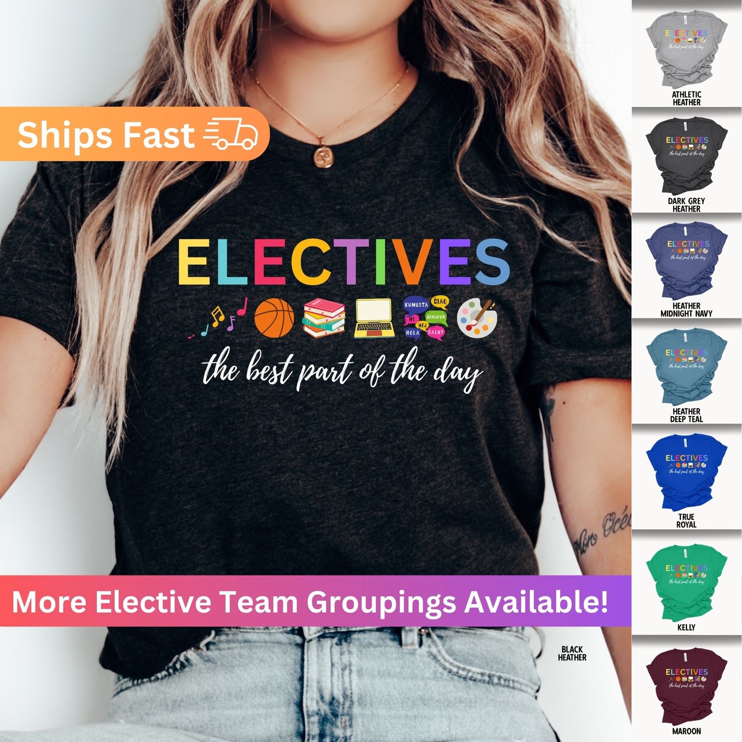 Electives Shirt Teacher Shirt PE Teacher Shirt Music Teacher Shirt Art Teacher Shirt Librarian Shirt Technology Teacher Shirt