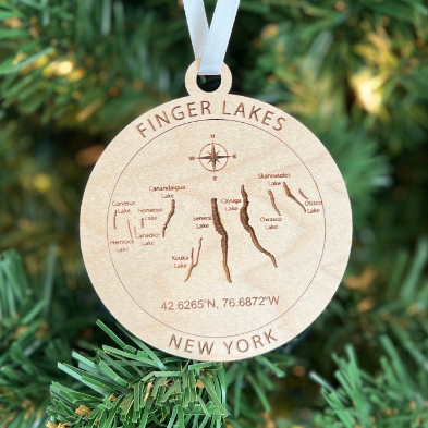 Personalized Finger Lakes Ornament