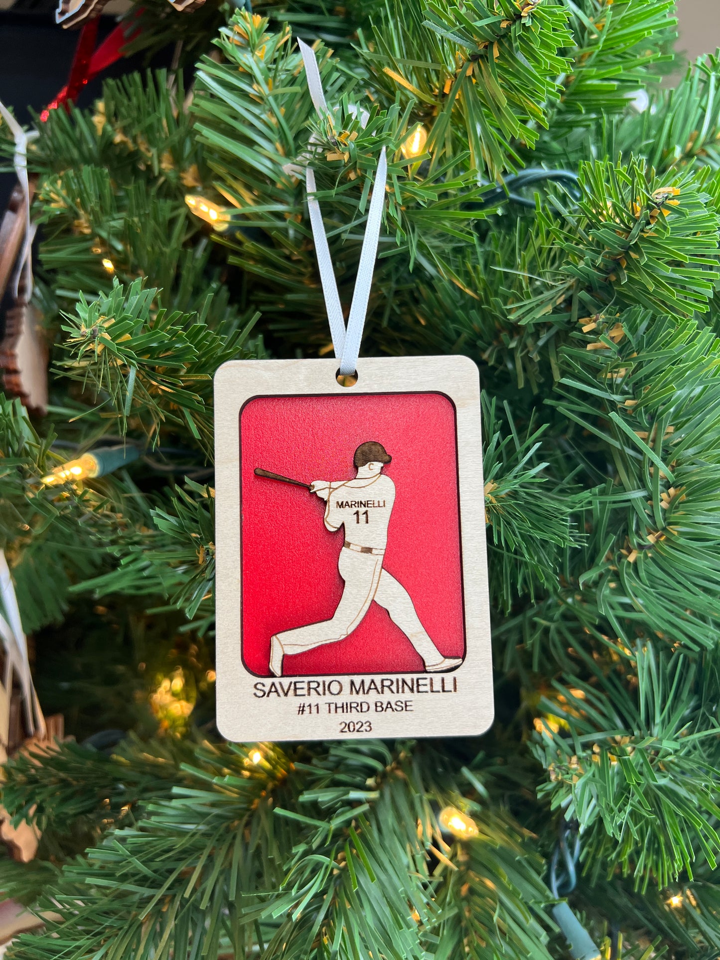 Personalized Baseball Card Ornament