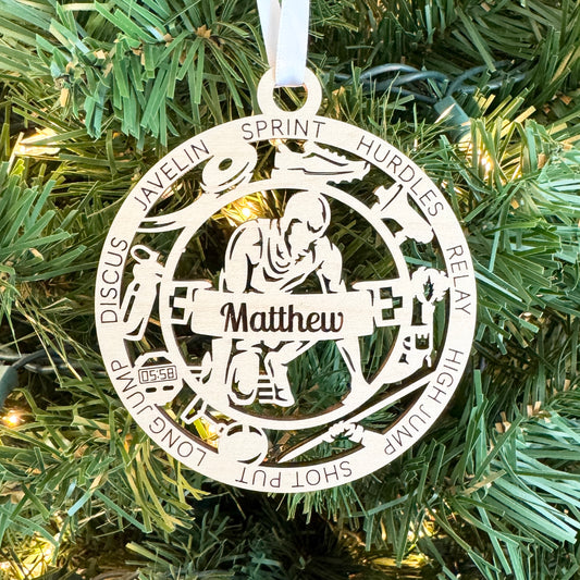 Personalized Track Ornaments+