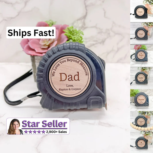 Personalized Tape Measure Gift for Dads and Grandads