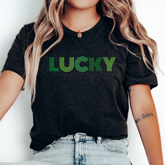 Lucky Shirt, St. Patrick's Day T-shirt, Retro Lucky Tee