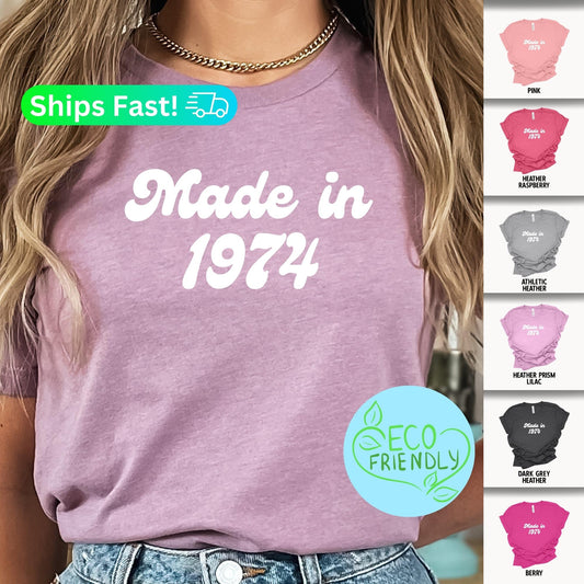 Made in 1974 Shirt Vintage Tee Shirt 1974 Shirt Retro T-shirt