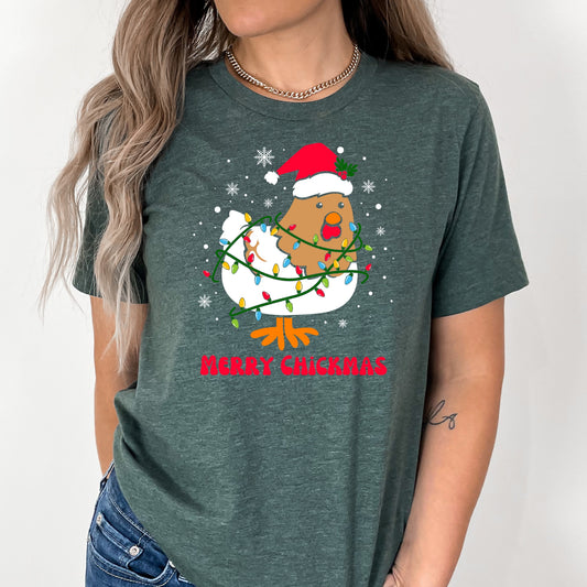 Chicken Christmas Shirt Merry Chickmas Tee