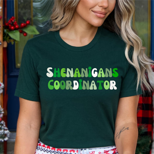 Shenanigans Coordinator Shirt, Teacher Tee, St. Patrick's Day Shamrock T-shirt, Gift for Mom