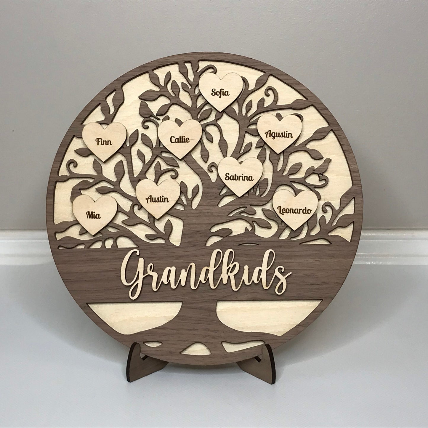 Personalized Family Tree Display Gift - Mother’s Day / Father’s Day / Grandparents Day / Mom / Dad / Birthday / Wedding / Birth Announcement