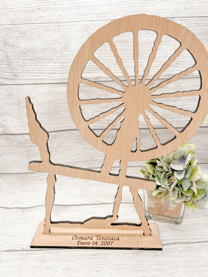 Extra Large Spinning Wheel 24", Spindle, Sleeping Beauty, Wood Display