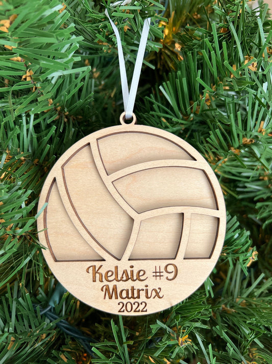 Personalized Volleyball Ornament