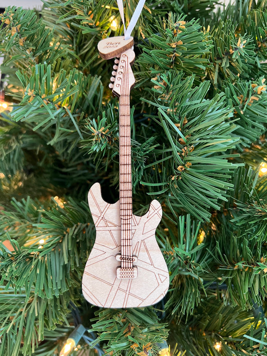 Electric Guitar Ornament with Personalized Pick Birthday Christmas Gift for Guitarist