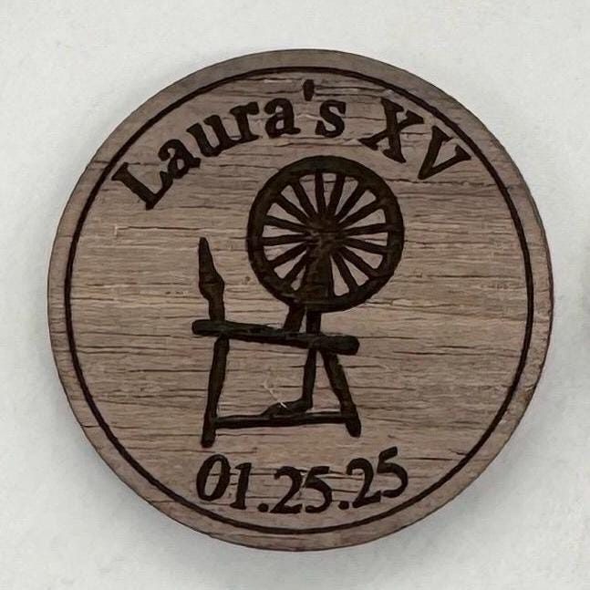 Custom Save the Date Magnets / Buttons / Coins / Keepsake for Wedding / Quinceanera / Sweet 16 / Spinning Wheel