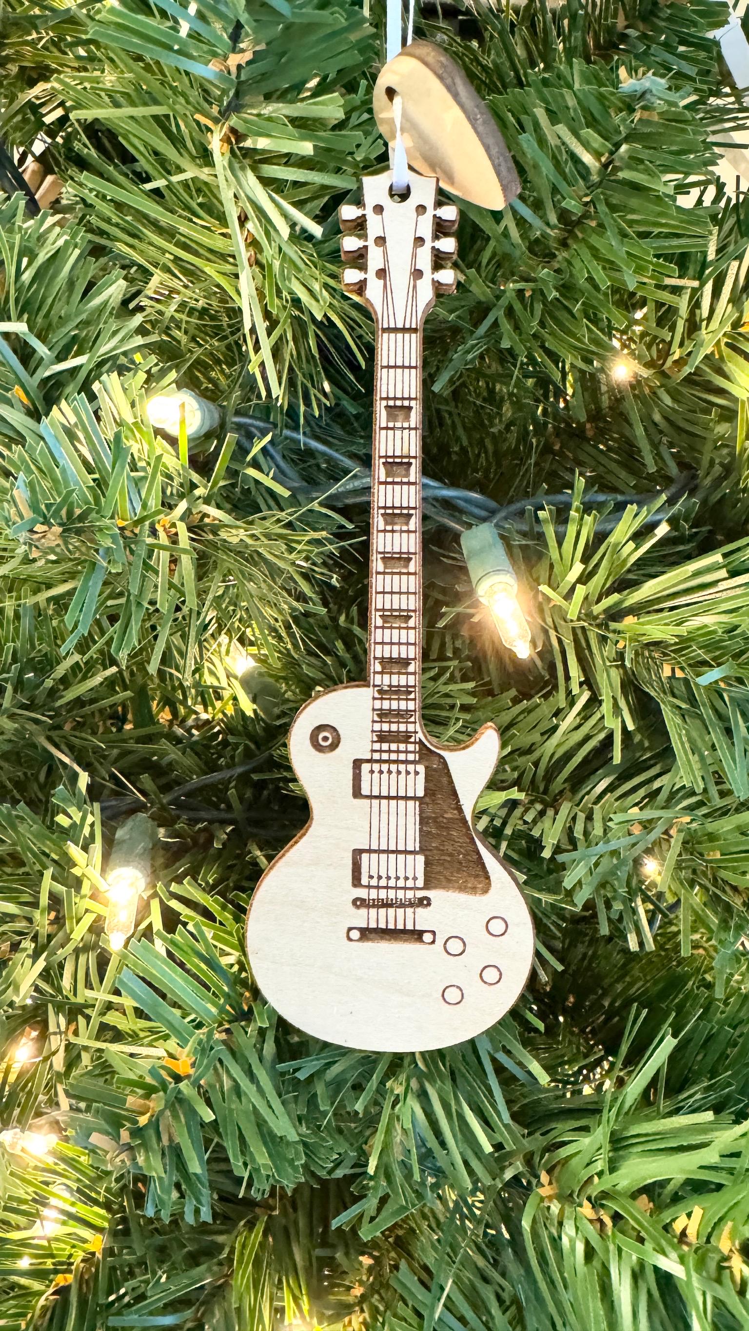 Electric Guitar Ornament with Personalized Pick Christmas Gift for Guitarist