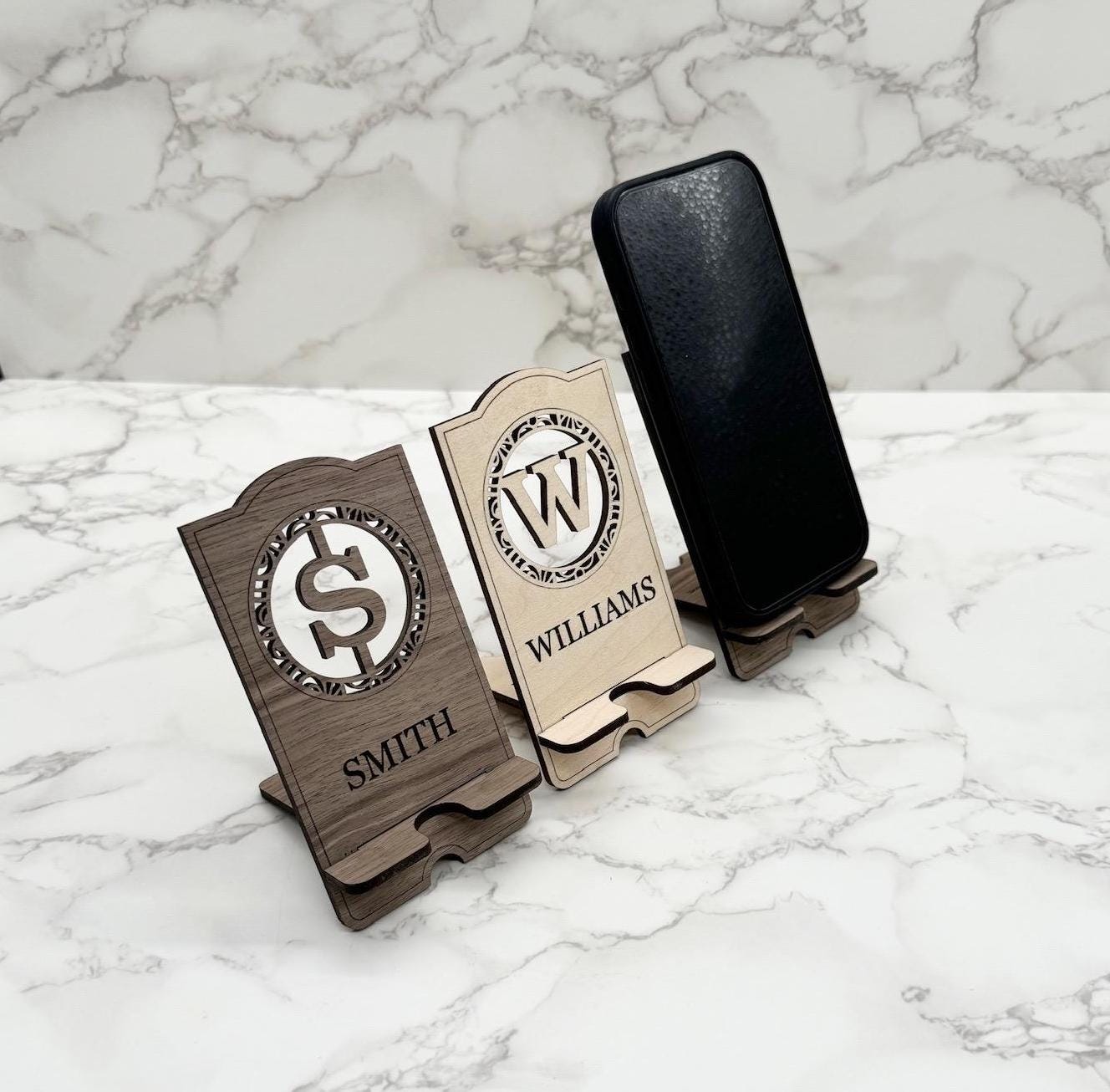 Logo or Custom Text Branded Personalized Monogram Phone Charging Stand Corporate Christmas Gift for Clients, Coworkers, Employees, and Boss