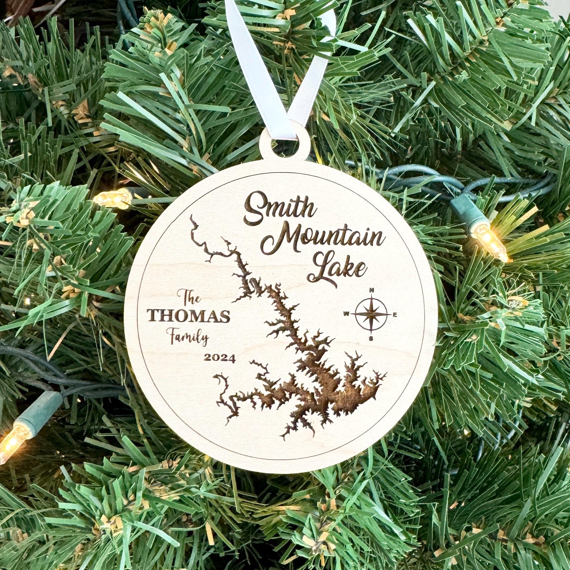 Lake Conroe or Any Lake - Personalized Ornament Gift - Lake House, Wedding, Christmas, Housewarming, Vacation Keepsake, Souvenir