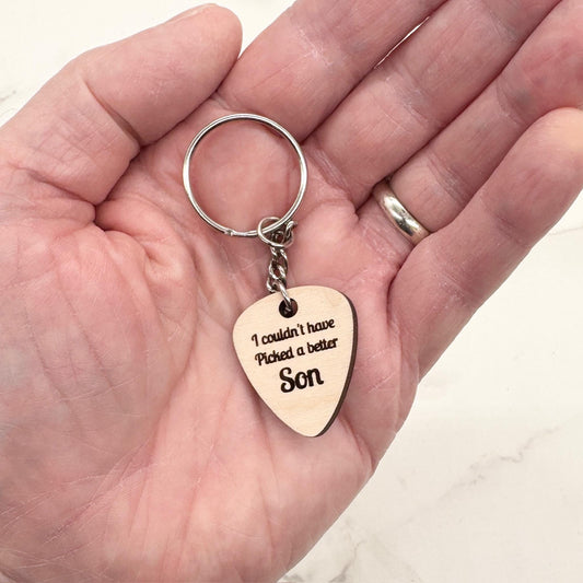 Personalized Guitar Pick Ornament or Keychain, Christmas Gift for Guitarist, for Mom, Dad, Brother, Sister