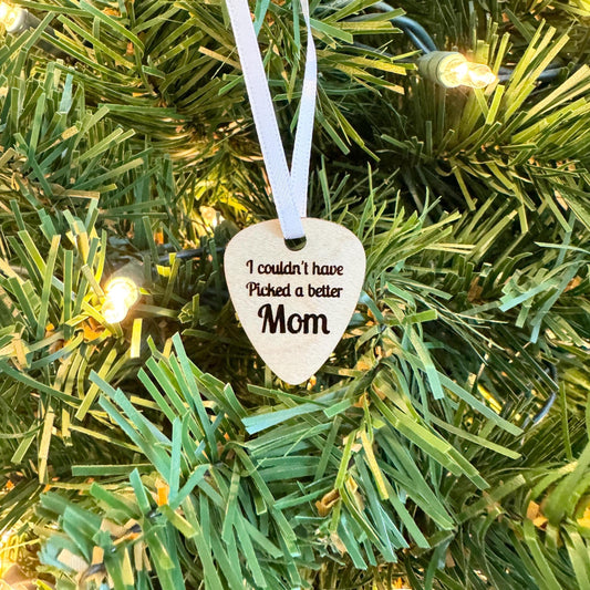 Personalized Guitar Pick Ornament or Keychain, Christmas Gift for Guitarist, for Mom, Dad, Brother, Sister