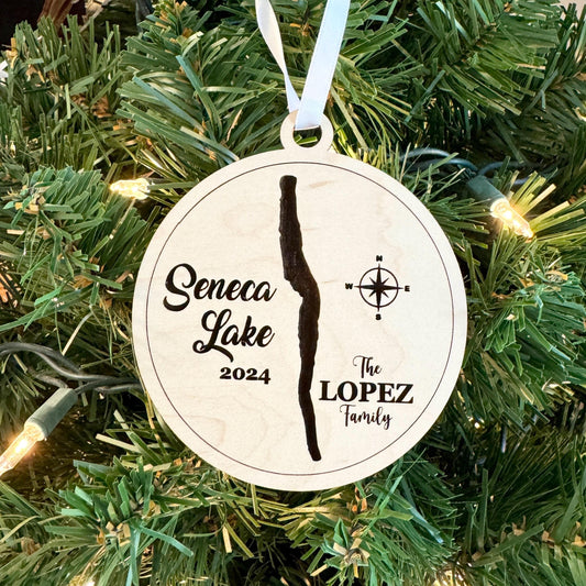 Personalized Seneca Lake Finger Lakes Ornaments FLX Christmas Gift