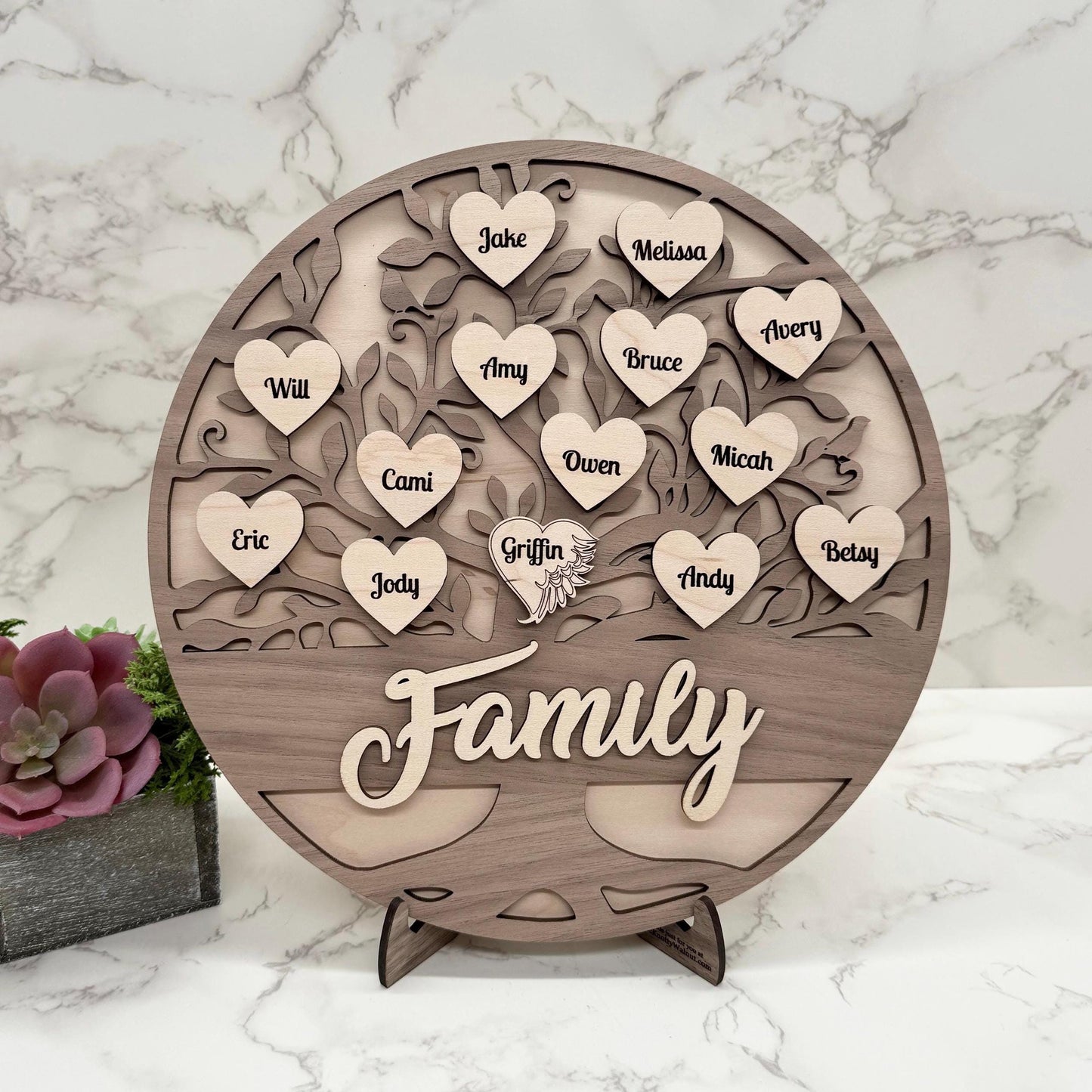 Personalized Family Tree Gift for Mom, Dad, Grandparents, Grandma, Grandpa - Mother’s Day, Father’s Day, Christmas, Anniversary, Birthday