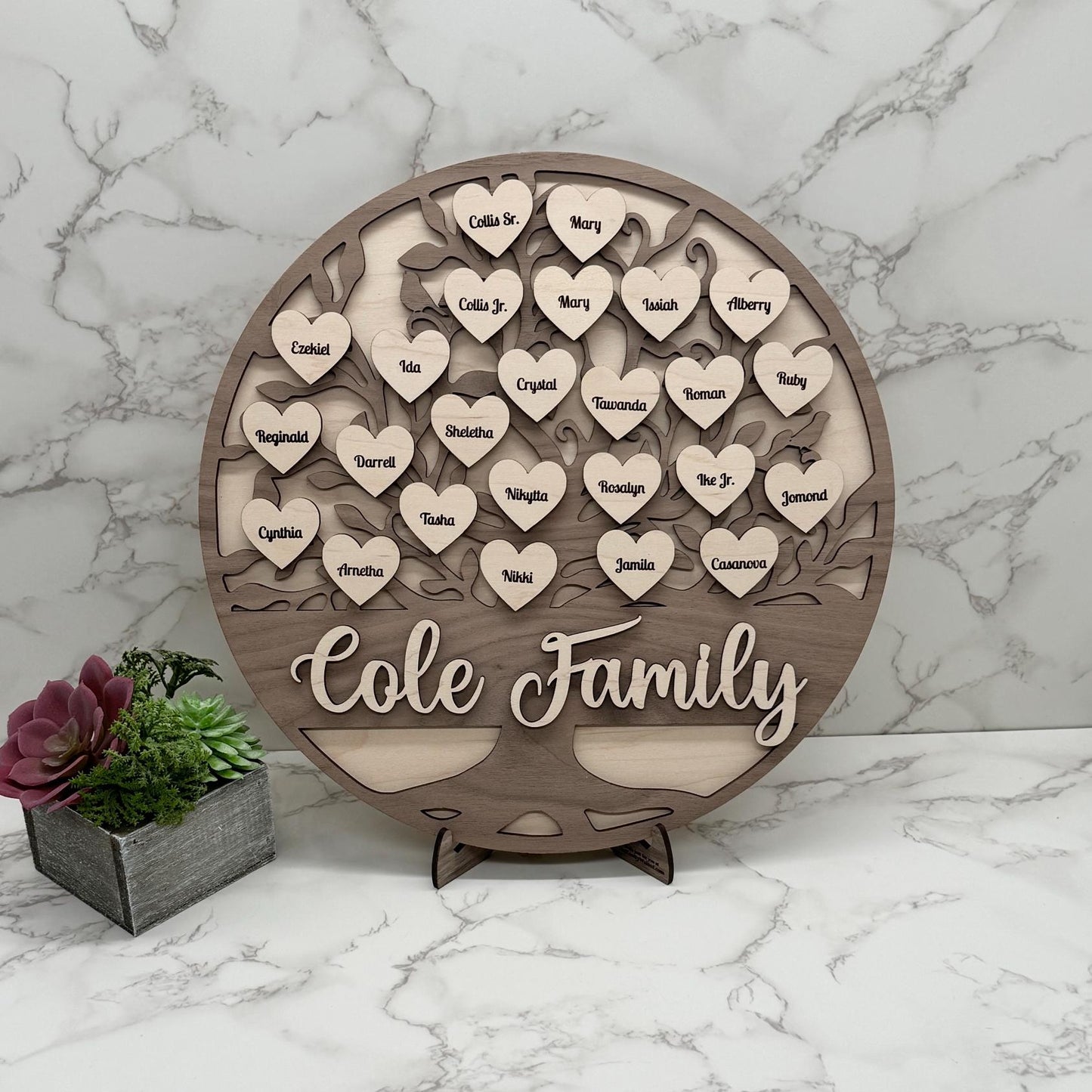 Personalized Family Tree Gift for Mom, Dad, Grandparents, Grandma, Grandpa - Mother’s Day, Father’s Day, Christmas, Anniversary, Birthday