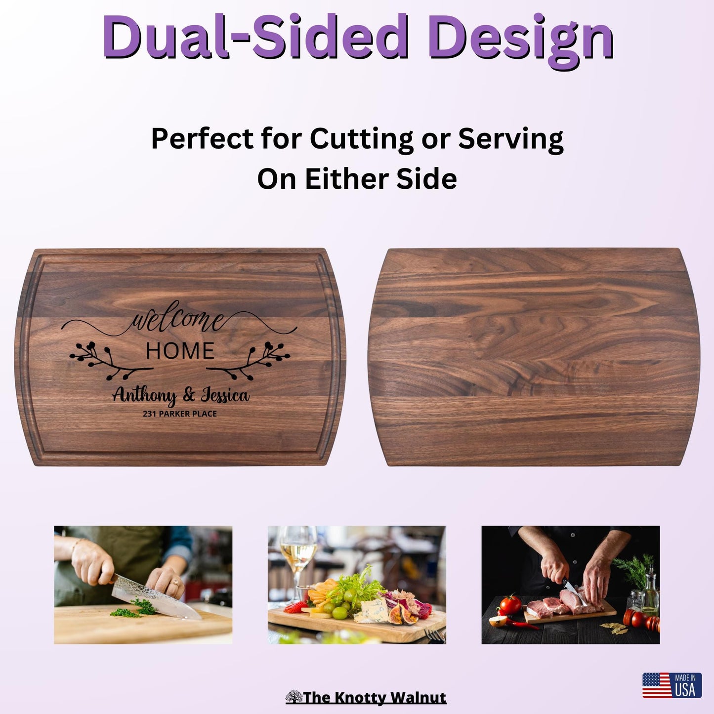 Realtor Branded Personalized Cutting Board - Custom Housewarming Gift for New Home - Engraved Gift for Homeowner Closing Gift - Thanksgiving