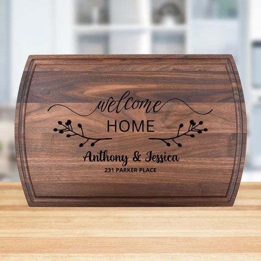 Personalized Cutting Board - Custom Housewarming Gift for New Home - Engraved Gift for Homeowner - Realtor Closing Gift for First-Time Buyer