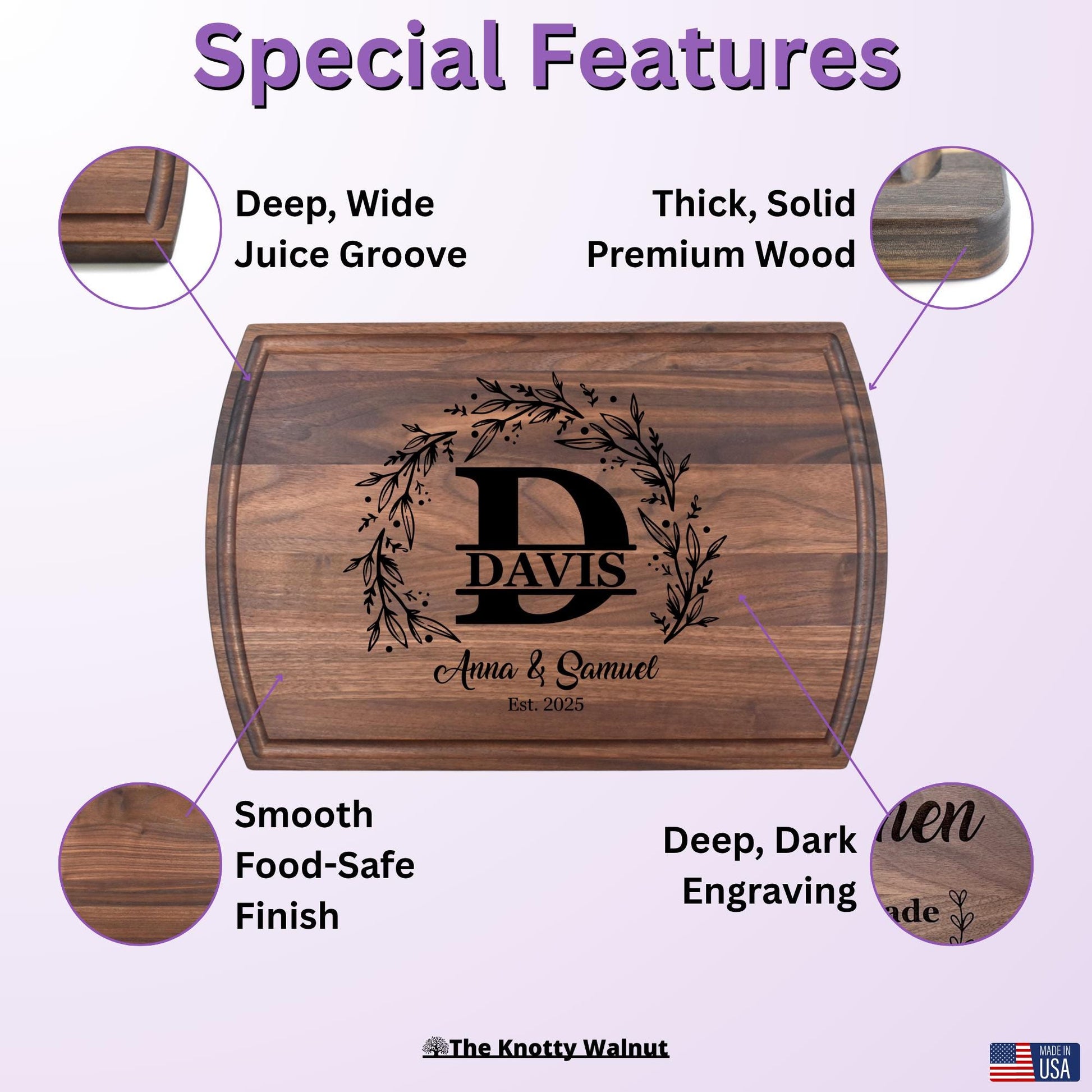 Personalized Cutting Board & Charcuterie – Custom Engraved Gift for Bridal Shower, Wedding, Engagement, Anniversary, Housewarming