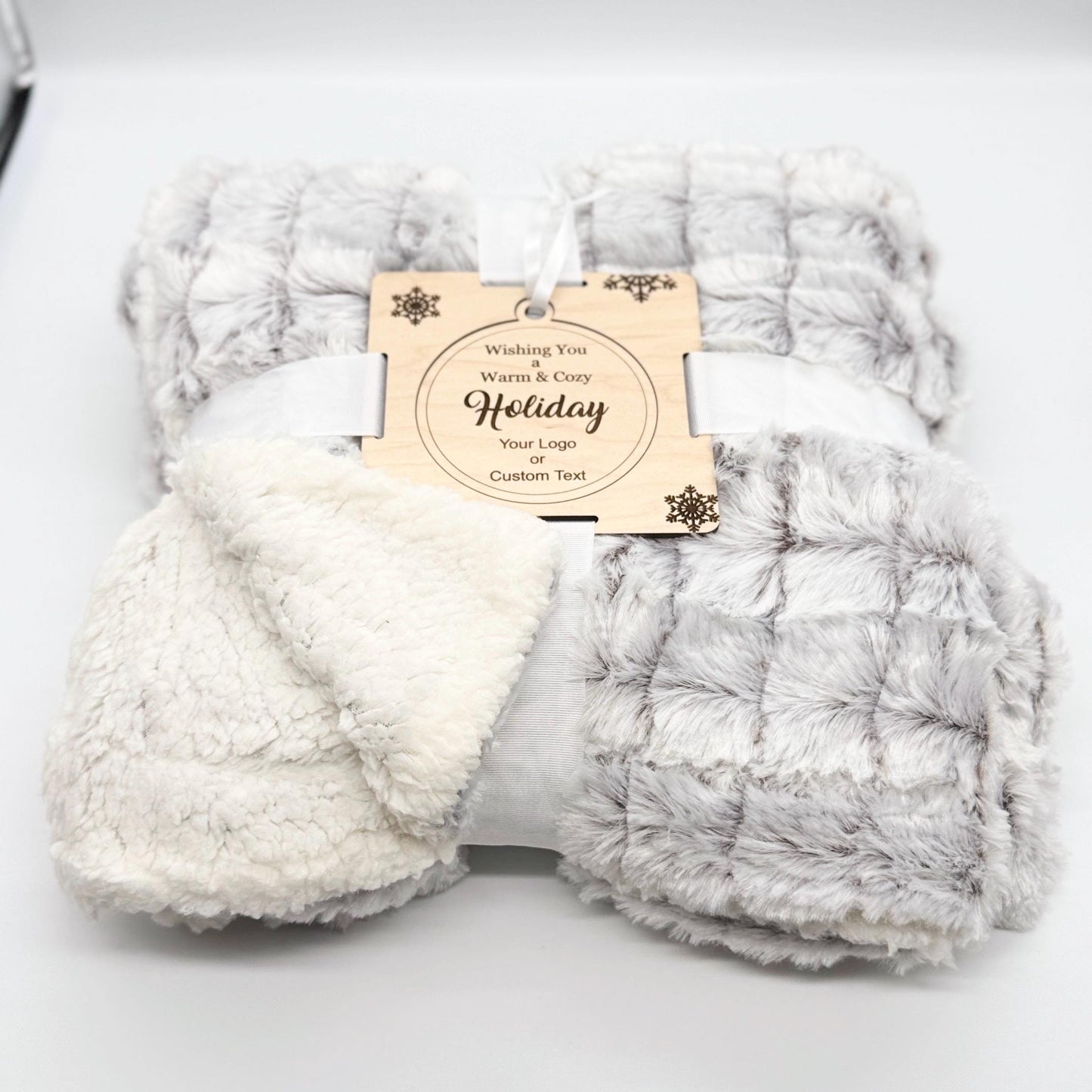 Branded and Personalized Throw Blanket, Micro-Mink Sherpa Throw