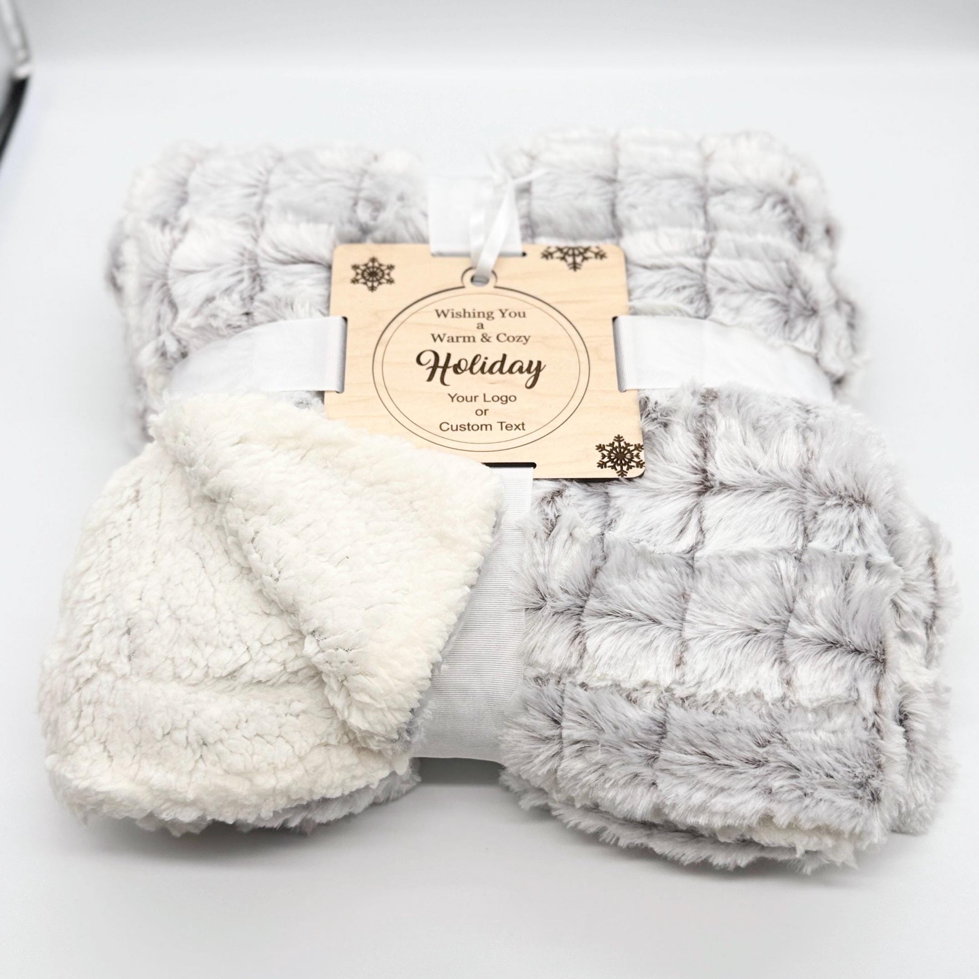 Branded and Personalized Throw Blanket, Micro-Mink Sherpa Throw