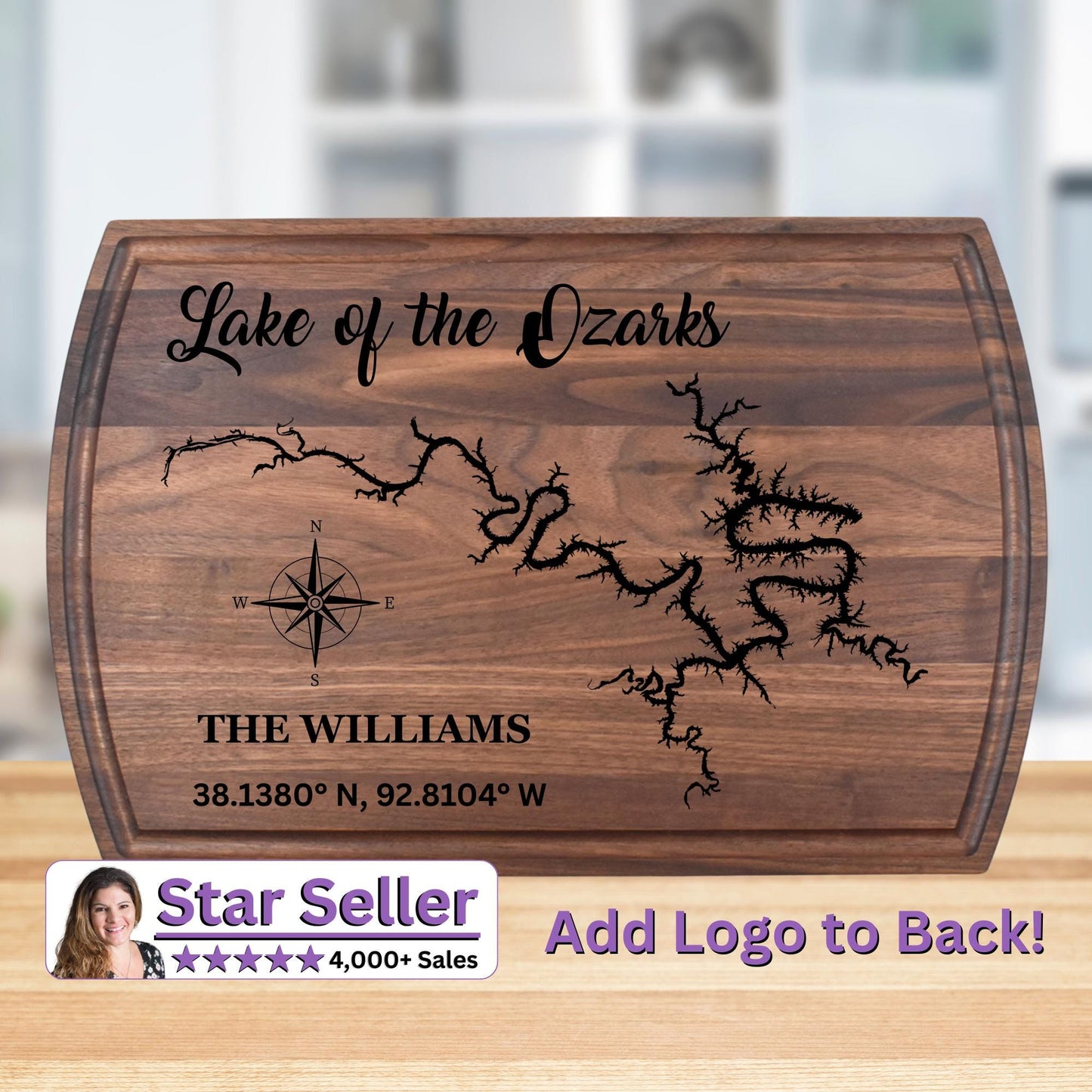 Realtor Branded Any Lake - Personalized Cutting Board & Charcuterie – Custom Engraved Wood Gift for Housewarming - Closing Gift for New Home