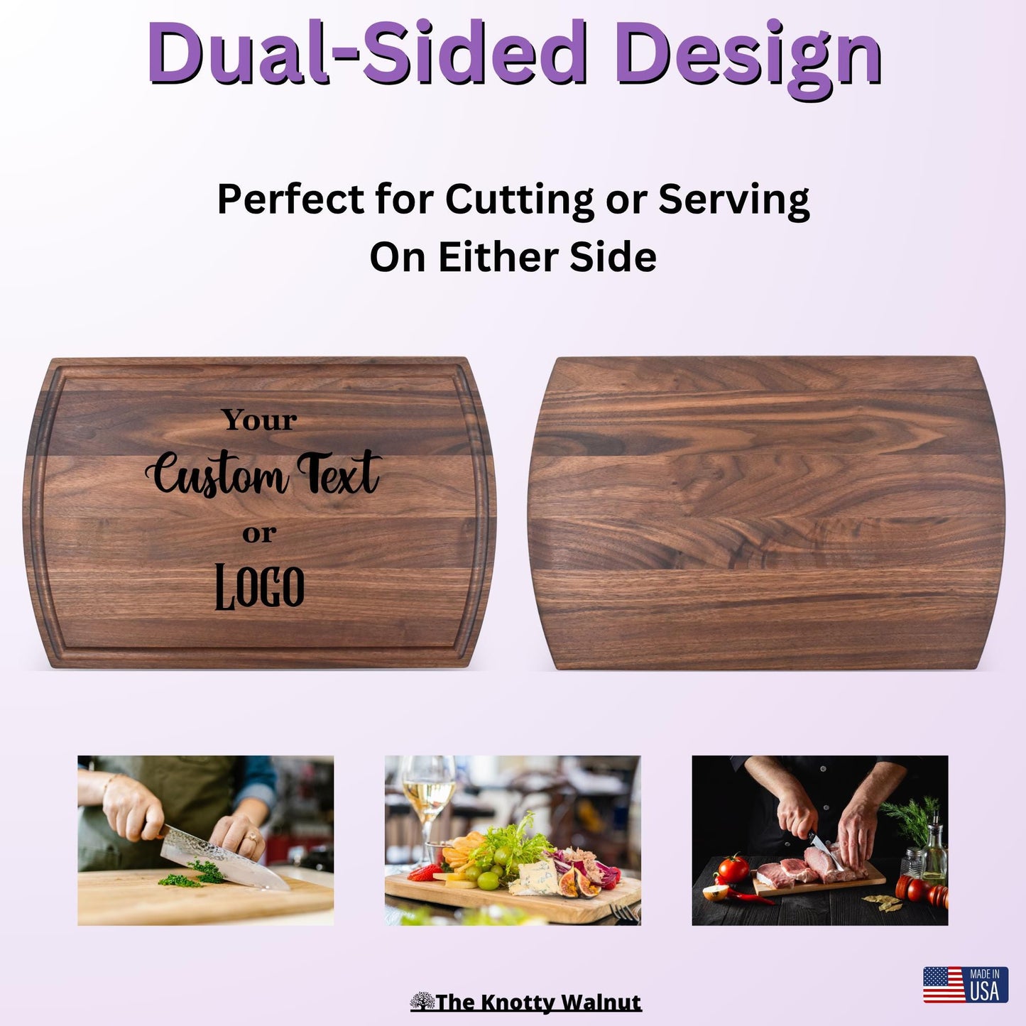 Custom Text or Logo - Personalized Cutting Board and Charcuterie Board Gift