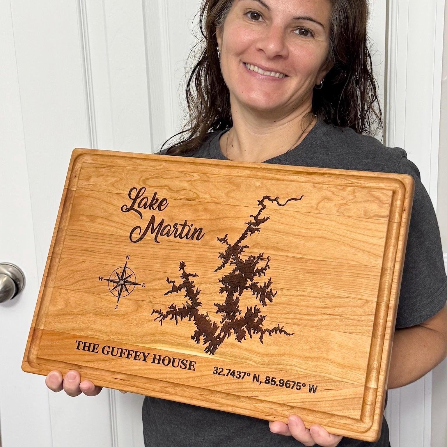 Any Lake - Personalized Cutting Board & Charcuterie – Custom Engraved Wood Gift for Wedding, Anniversary, Housewarming, Birthday, Christmas