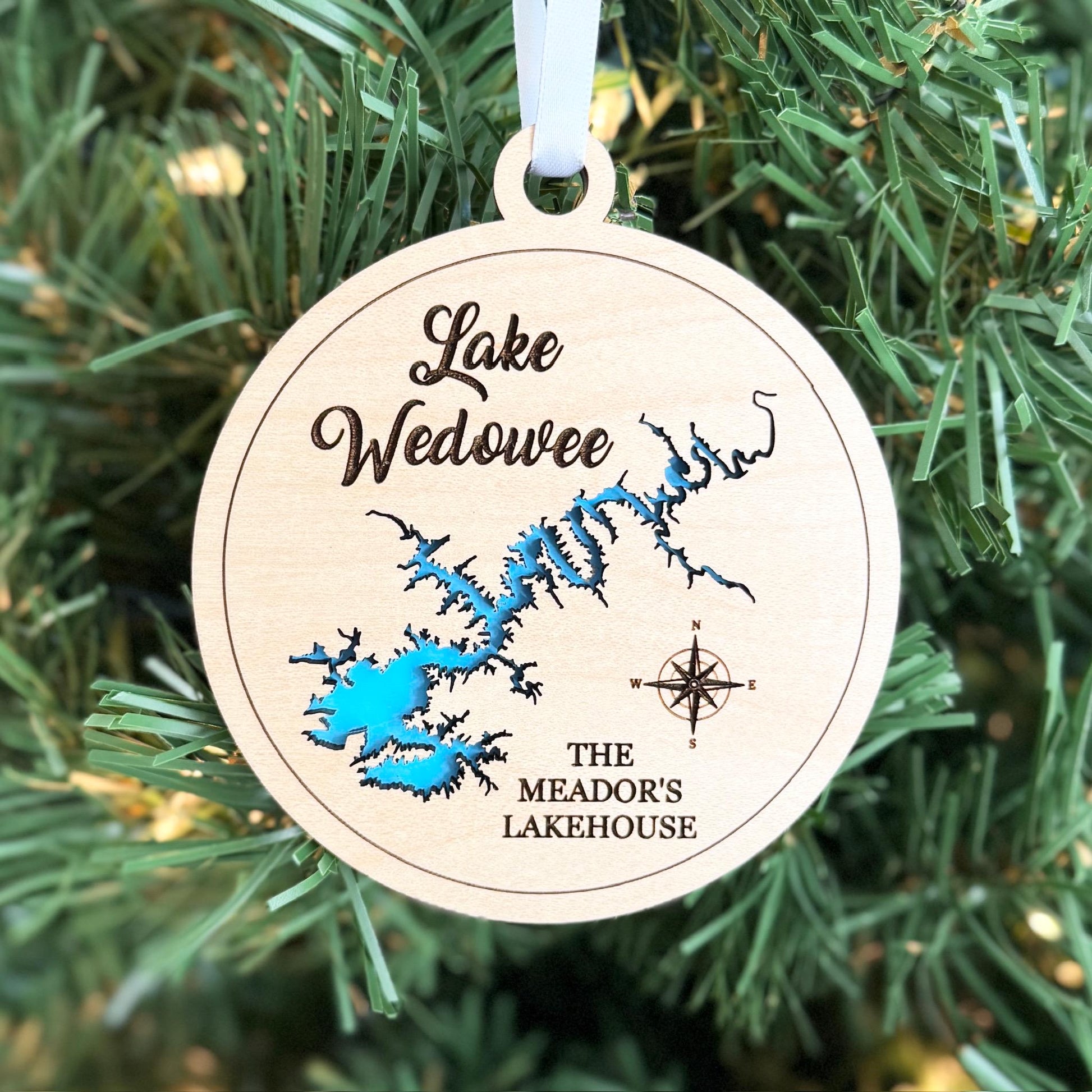 Lake Conroe or Any Lake - Personalized Ornament Gift - Lake House, Wedding, Christmas, Housewarming, Vacation Keepsake, Souvenir