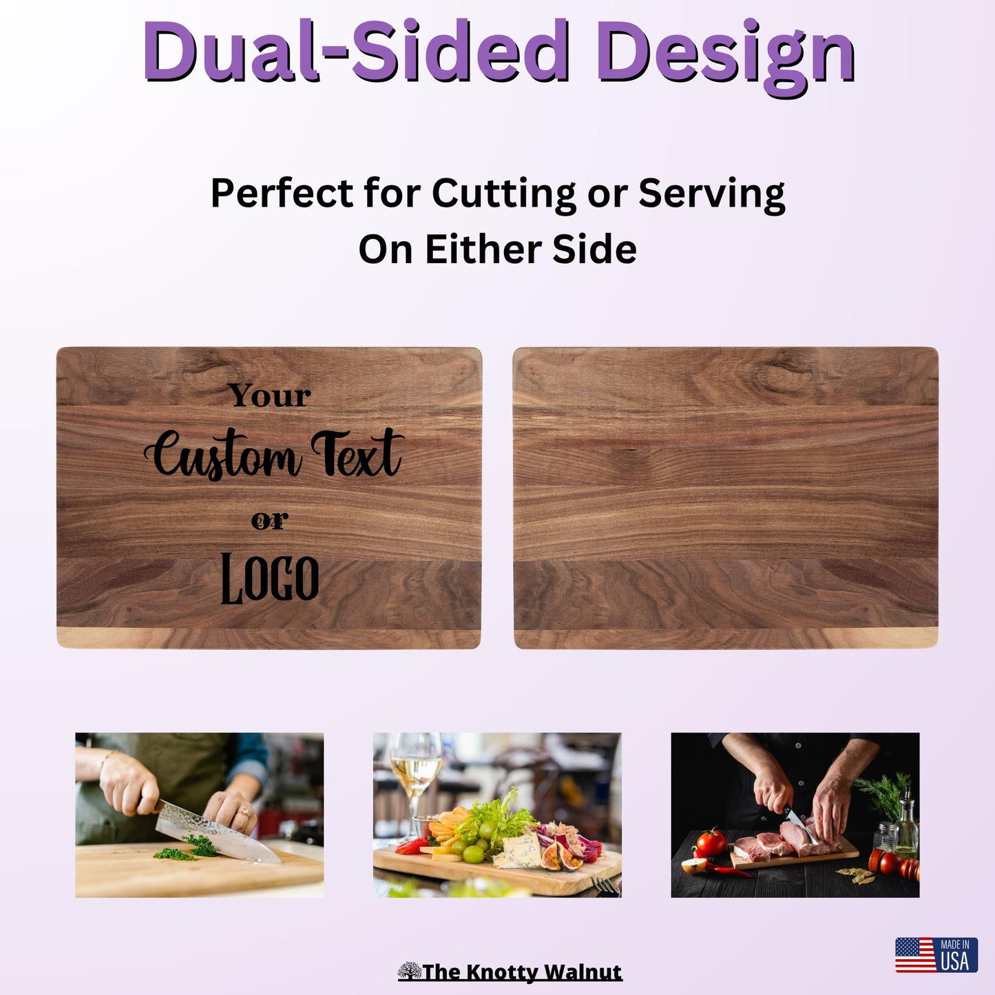 Custom Text or Logo - Personalized Cutting Board and Charcuterie Board Gift