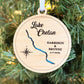 Lake Conroe or Any Lake - Personalized Ornament Gift - Lake House, Wedding, Christmas, Housewarming, Vacation Keepsake, Souvenir