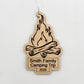 Personalized Camping Trip Family Ornament - Camp Fire - Hiking Vacation Souvenir