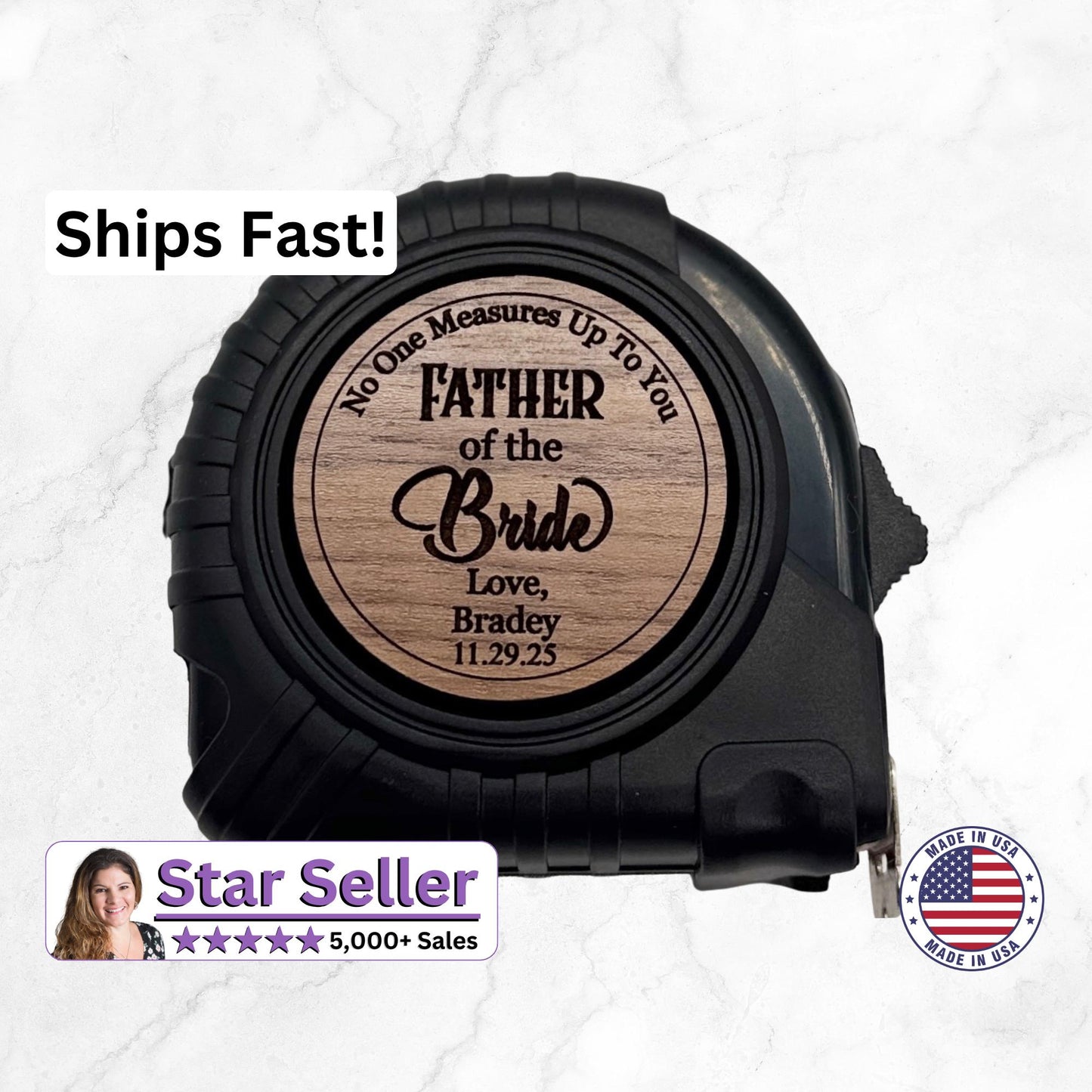 Father of the Bride Gift for Dad - Personalized Tape Measure