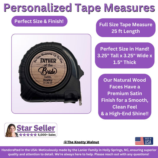 Father of the Bride Gift for Dad - Personalized Tape Measure