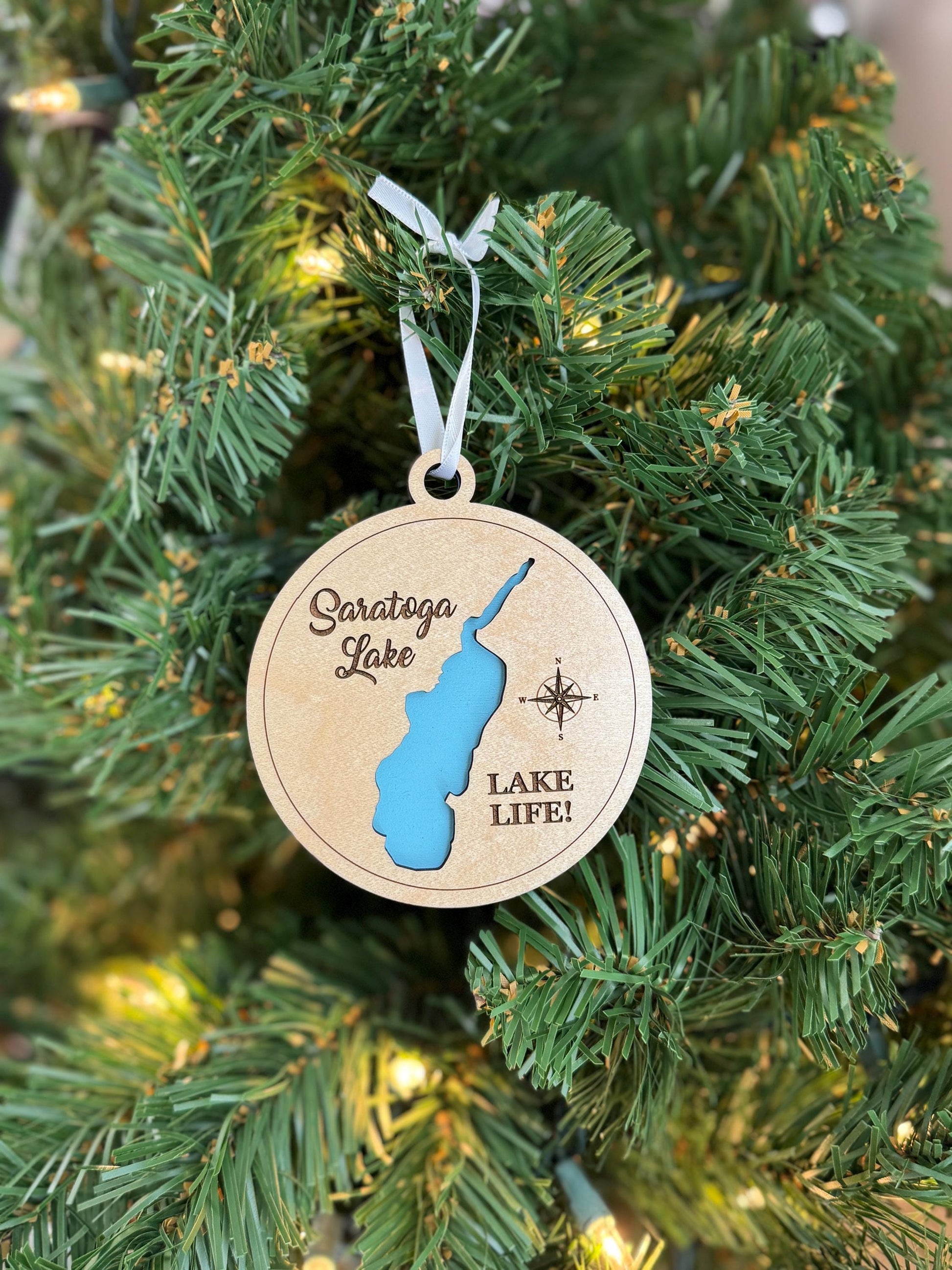 Lake Conroe or Any Lake - Personalized Ornament Gift - Lake House, Wedding, Christmas, Housewarming, Vacation Keepsake, Souvenir