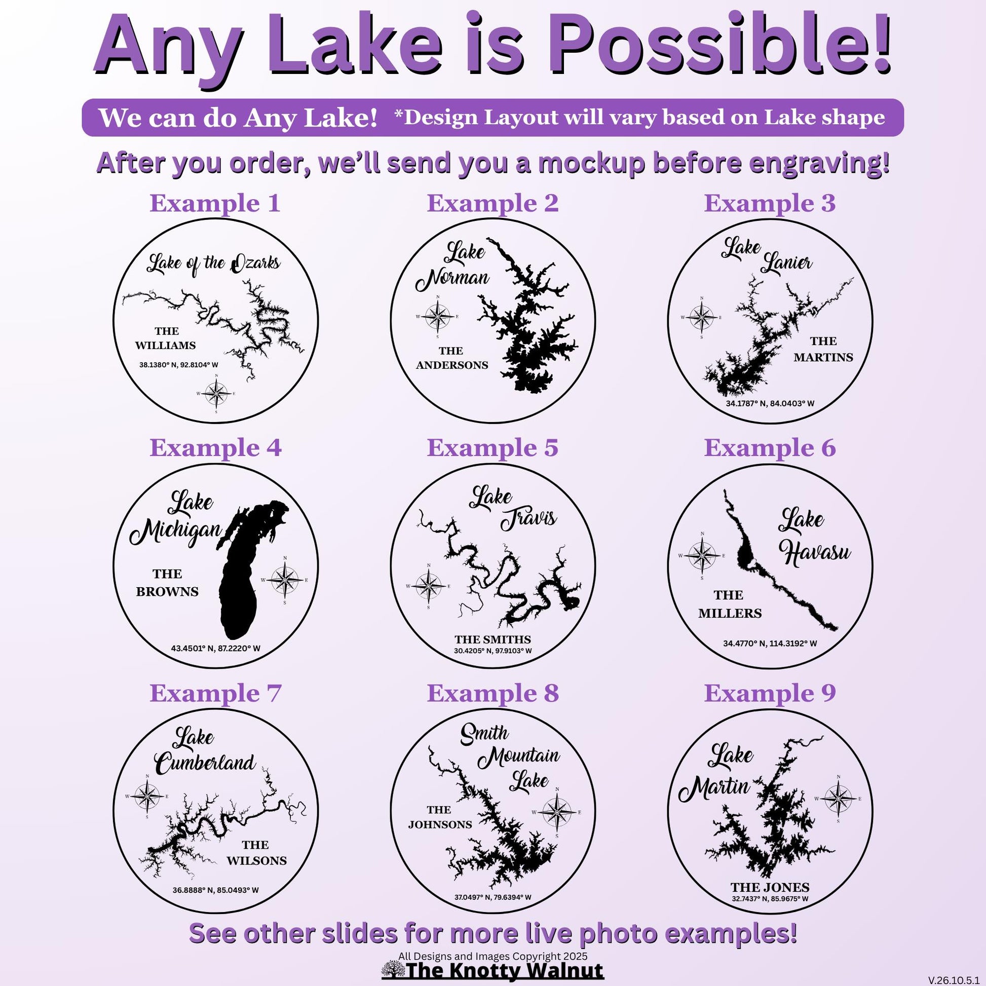Lake Conroe or Any Lake - Personalized Ornament Gift - Lake House, Wedding, Christmas, Housewarming, Vacation Keepsake, Souvenir