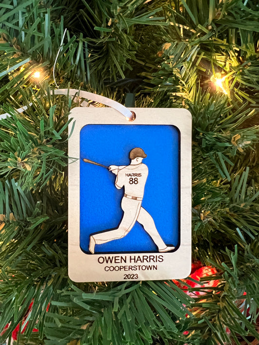 Personalized Baseball Card Ornament