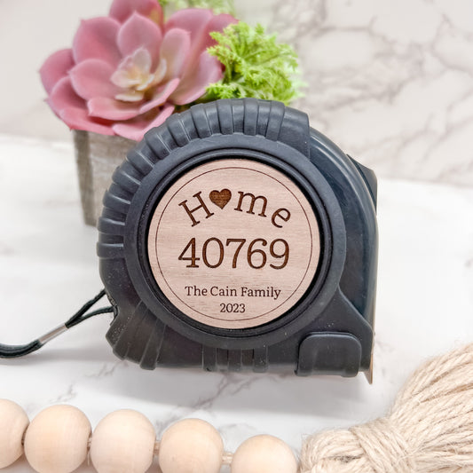 Personalized New Home Tape Measure 2023 with Zip Code