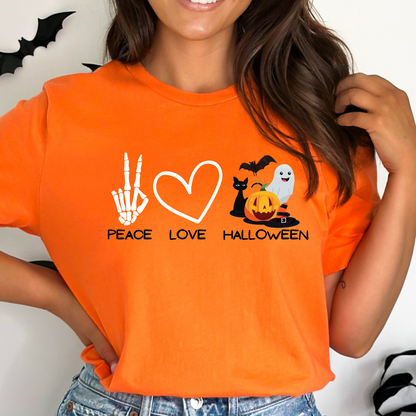 Peace Love Shirt Peace Love Halloween Shirt Skeleton Peace Sign Tee