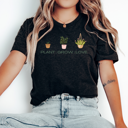 Plant Grow Love Shirt Gift for Gardener Shirt