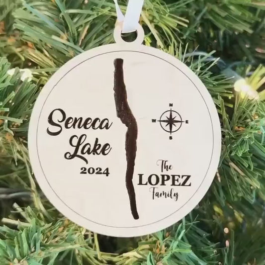 Personalized Seneca Lake Finger Lakes Ornaments FLX Christmas Gift